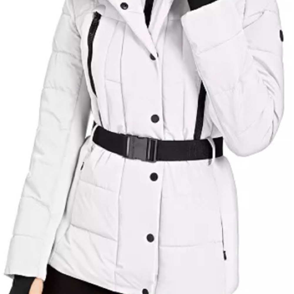 MICHAEL KORS Active Belted Faux-Fur-Trim Puffer Coat - Picture 3 of 9